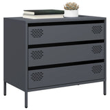 vidaXL Dressoir 68x39x58,5 cm koudgewalst staal zwart