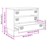 vidaXL Dressoir 68x39x58,5 cm koudgewalst staal zwart
