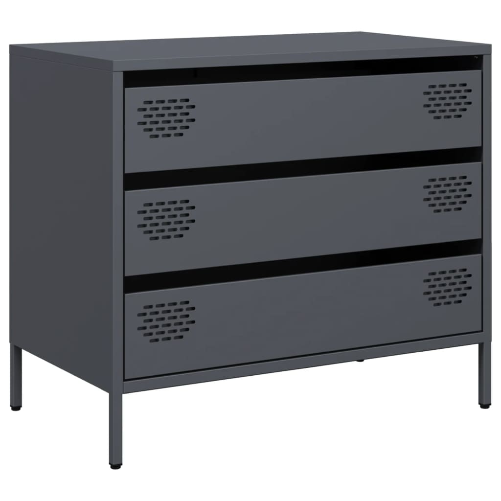 vidaXL Dressoir 68x39x58,5 cm koudgewalst staal zwart