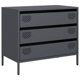 vidaXL Dressoir 68x39x58,5 cm koudgewalst staal zwart