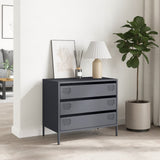 vidaXL Dressoir 68x39x58,5 cm koudgewalst staal zwart