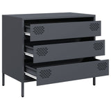 vidaXL Dressoir 68x39x58,5 cm koudgewalst staal zwart