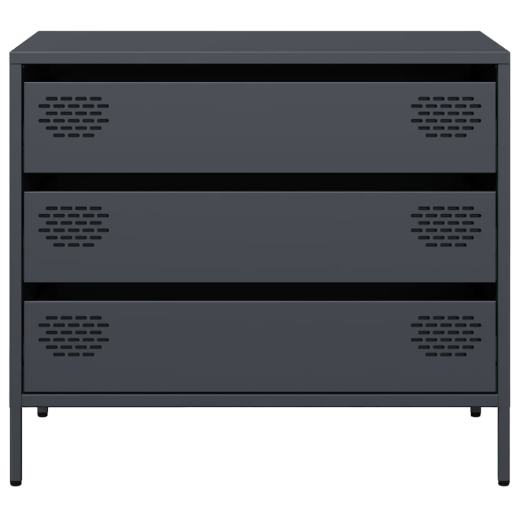 vidaXL Dressoir 68x39x58,5 cm koudgewalst staal zwart