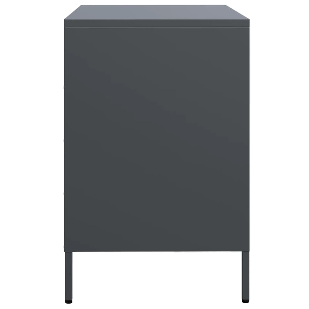 vidaXL Dressoir 68x39x58,5 cm koudgewalst staal zwart