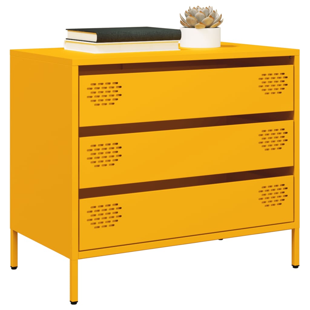 vidaXL Dressoir 68x39x58,5 cm koudgewalst staal zwart