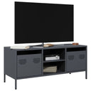 vidaXL Tv-meubel 101,5x39x43,5 cm koudgewalst staal zwart