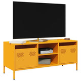 vidaXL Tv-meubel 101,5x39x43,5 cm koudgewalst staal zwart