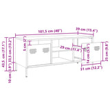 vidaXL Tv-meubel 101,5x39x43,5 cm koudgewalst staal zwart