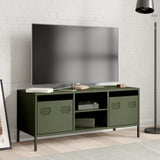 vidaXL Tv-meubel 101,5x39x43,5 cm koudgewalst staal zwart