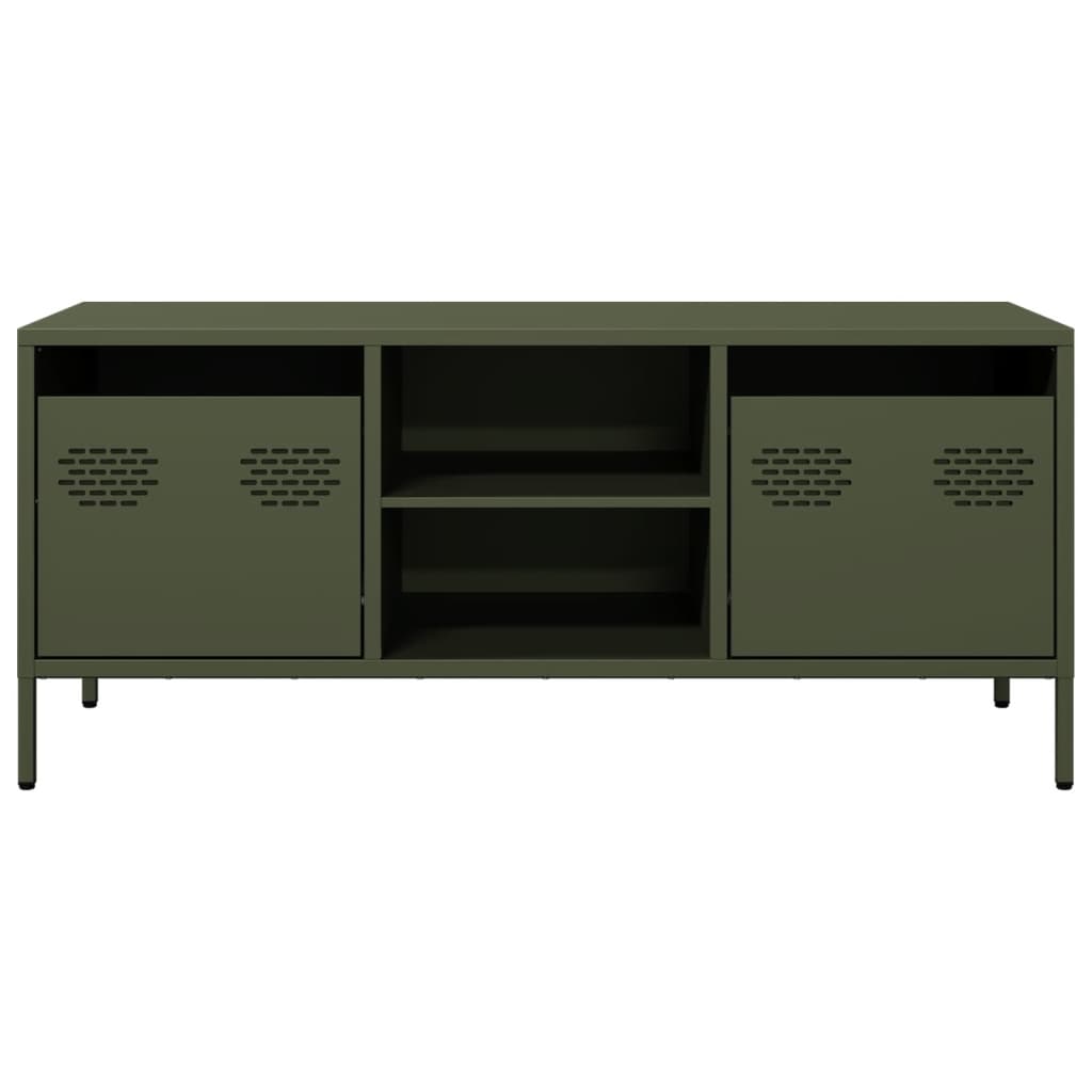 vidaXL Tv-meubel 101,5x39x43,5 cm koudgewalst staal zwart