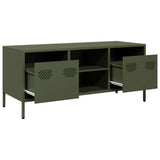 vidaXL Tv-meubel 101,5x39x43,5 cm koudgewalst staal zwart