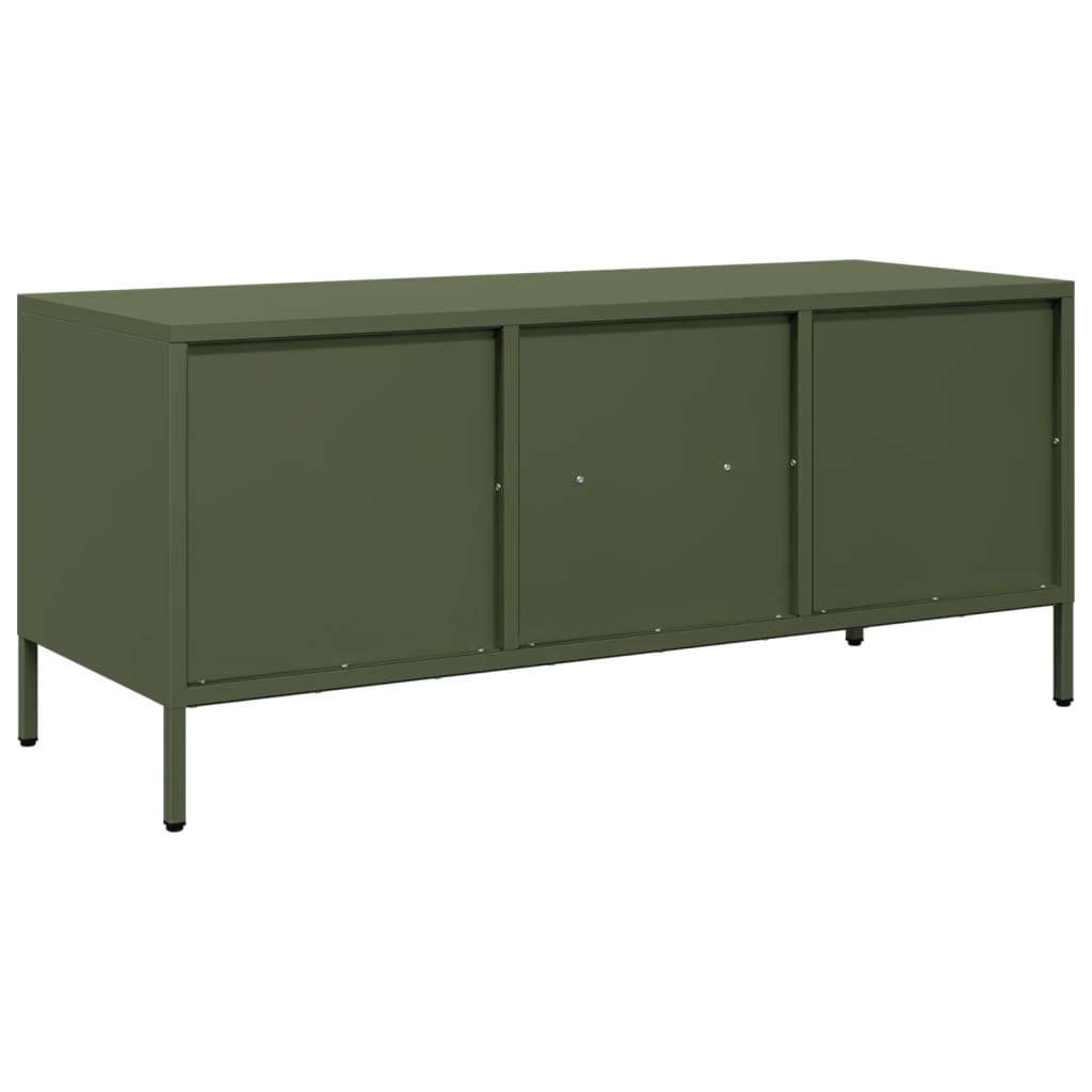 vidaXL Tv-meubel 101,5x39x43,5 cm koudgewalst staal zwart