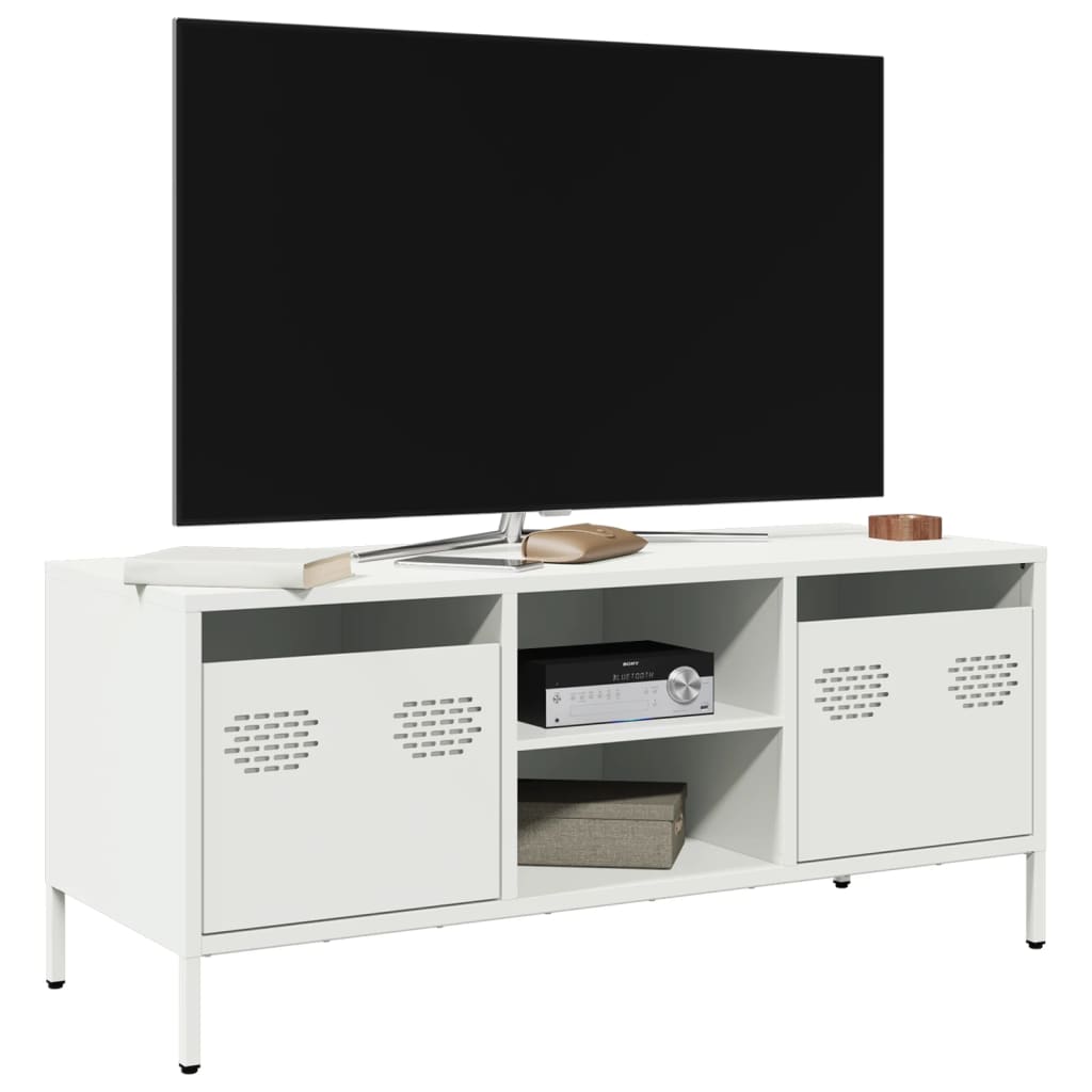 vidaXL Tv-meubel 101,5x39x43,5 cm koudgewalst staal zwart