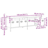 vidaXL TV Cabinet 202x39x43.5 cm Cold Rolled Steel Black