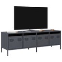 vidaXL TV Cabinet 202x39x43.5 cm Cold Rolled Steel Black