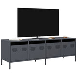 vidaXL TV Cabinet 202x39x43.5 cm Cold Rolled Steel Black