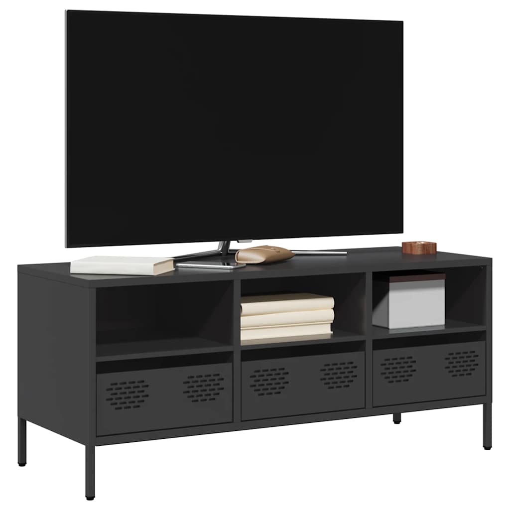 vidaXL TV Cabinet 202x39x43.5 cm Cold-Rolled Steel Black