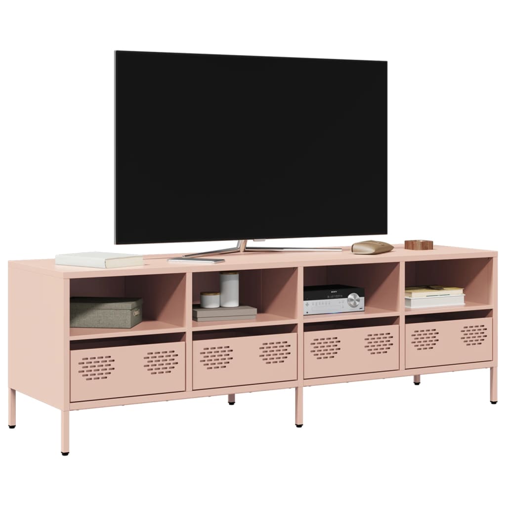 vidaXL TV Cabinet 202x39x43.5 cm Cold-Rolled Steel Black