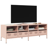 vidaXL TV Cabinet 202x39x43.5 cm Cold-Rolled Steel Black