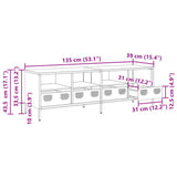 vidaXL TV Cabinet 202x39x43.5 cm Cold-Rolled Steel Black