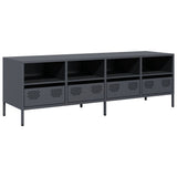 vidaXL TV Cabinet 202x39x43.5 cm Cold-Rolled Steel Black