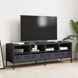 vidaXL TV Cabinet 202x39x43.5 cm Cold-Rolled Steel Black
