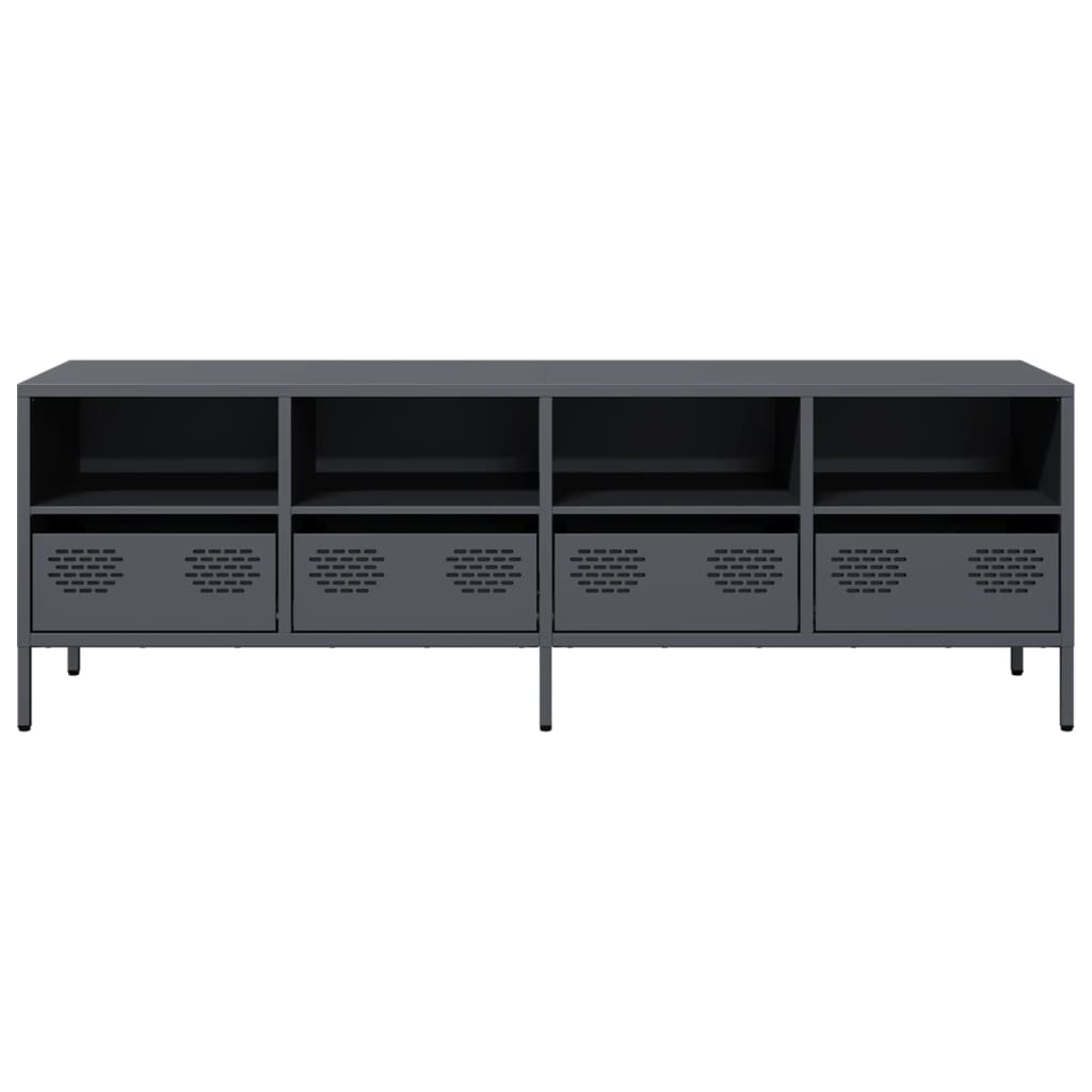 vidaXL TV Cabinet 202x39x43.5 cm Cold-Rolled Steel Black