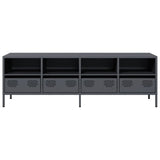 vidaXL TV Cabinet 202x39x43.5 cm Cold-Rolled Steel Black