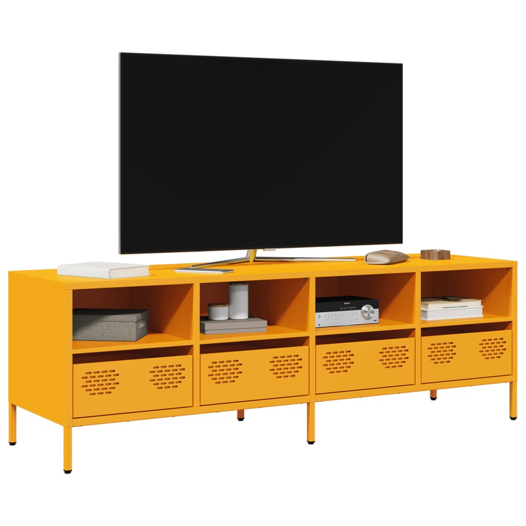 vidaXL TV Cabinet 202x39x43.5 cm Cold-Rolled Steel Black