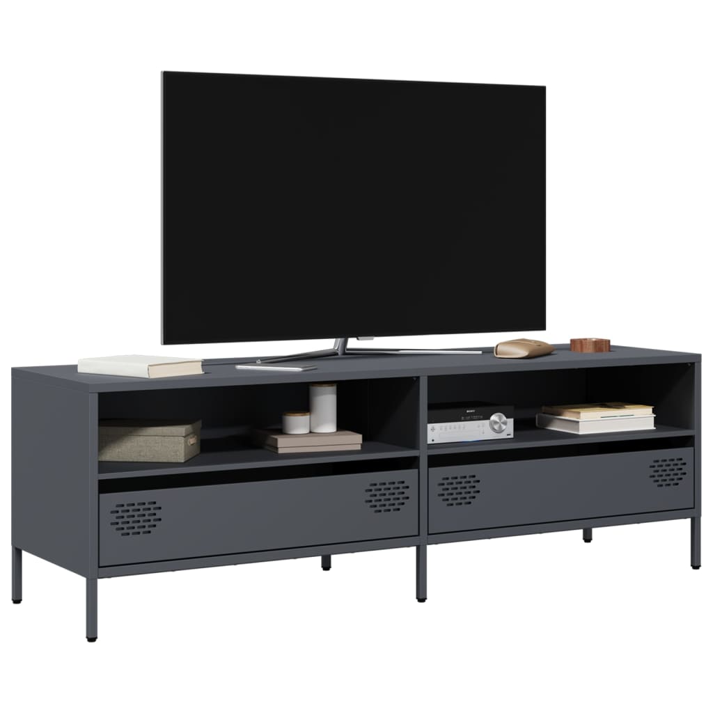 vidaXL TV Cabinet 135x39x43.5 cm Cold-Rolled Steel Black