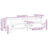 vidaXL TV Cabinet 135x39x43.5 cm Cold-Rolled Steel Black