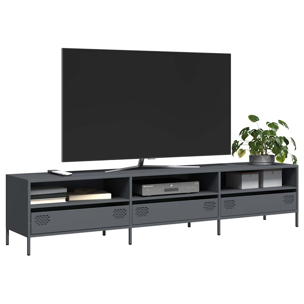 vidaXL TV Cabinet 135x39x43.5 cm Cold-Rolled Steel Black