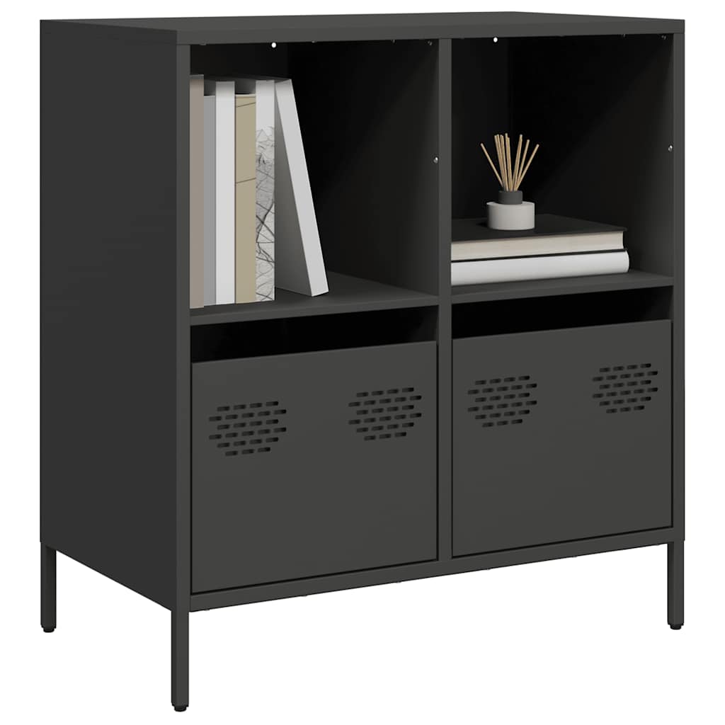 vidaXL Dressoir 135x39x73,5 cm koudgewalst staal zwart