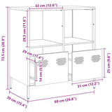 vidaXL Dressoir 135x39x73,5 cm koudgewalst staal zwart