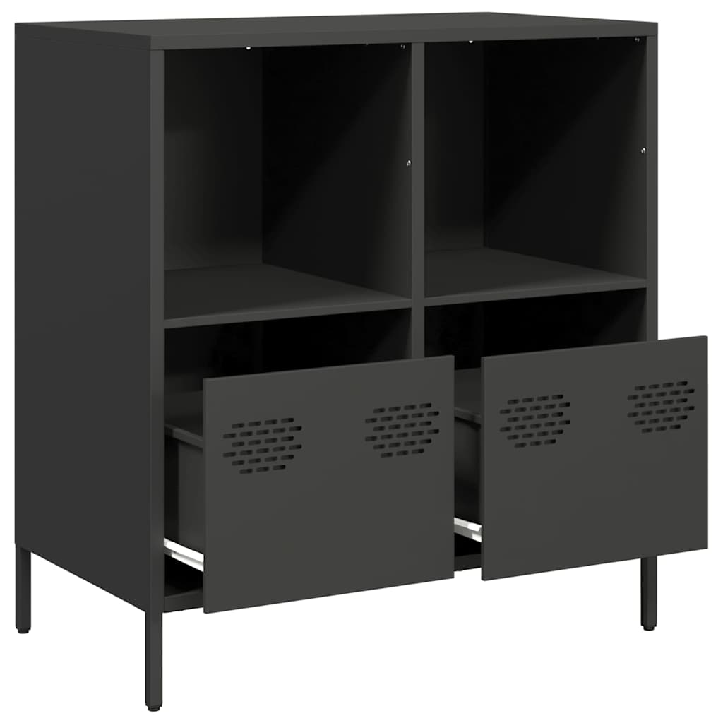 vidaXL Dressoir 135x39x73,5 cm koudgewalst staal zwart