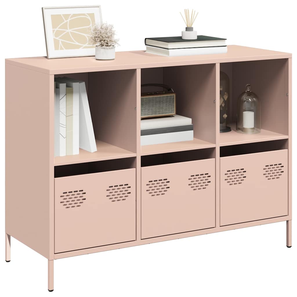 vidaXL Dressoir 135x39x73,5 cm koudgewalst staal zwart