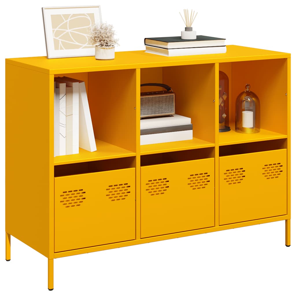 vidaXL Dressoir 135x39x73,5 cm koudgewalst staal zwart