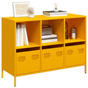 vidaXL Dressoir 135x39x73,5 cm koudgewalst staal zwart