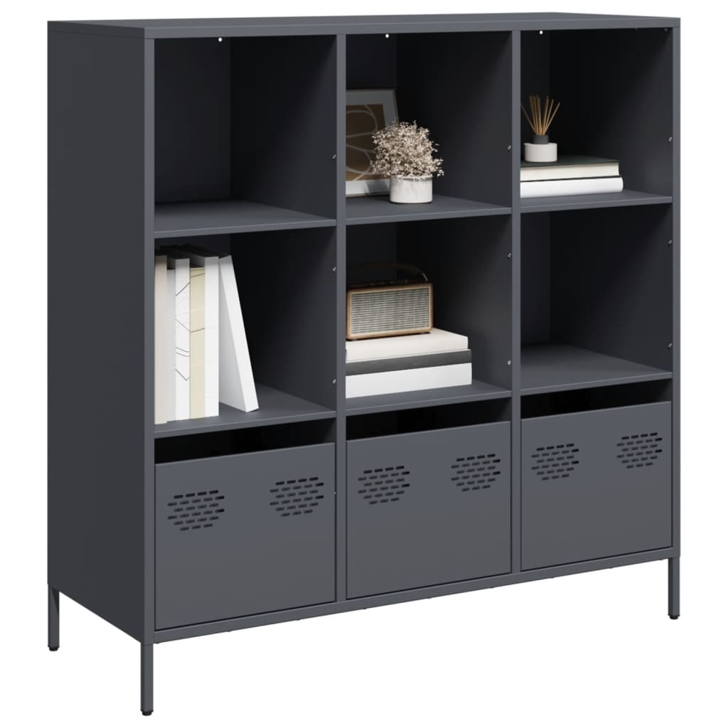 vidaXL Hoge kast 35x39x103,5 cm staal zwart