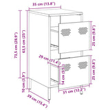 vidaXL Dressoir 35x39x73,5 cm koudgewalst staal zwart