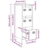 vidaXL Hoge kast 39x35x103,5 cm staal zwart