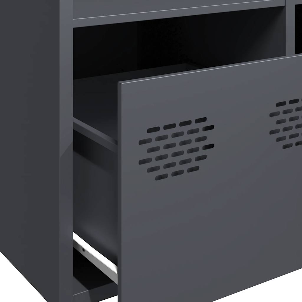 vidaXL Hoge kast 68x39x103,5 cm staal zwart