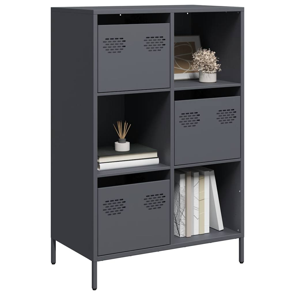 vidaXL Hoge kast 68x39x103,5 cm staal zwart