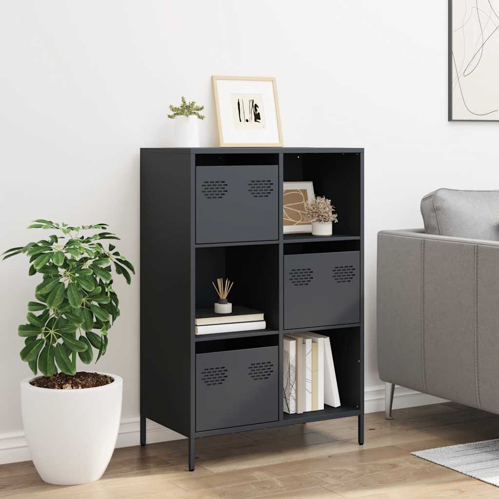 vidaXL Hoge kast 68x39x103,5 cm staal zwart
