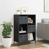 vidaXL Hoge kast 68x39x103,5 cm staal zwart