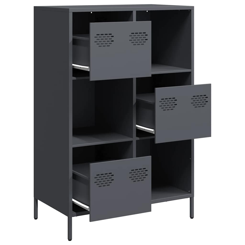 vidaXL Hoge kast 68x39x103,5 cm staal zwart