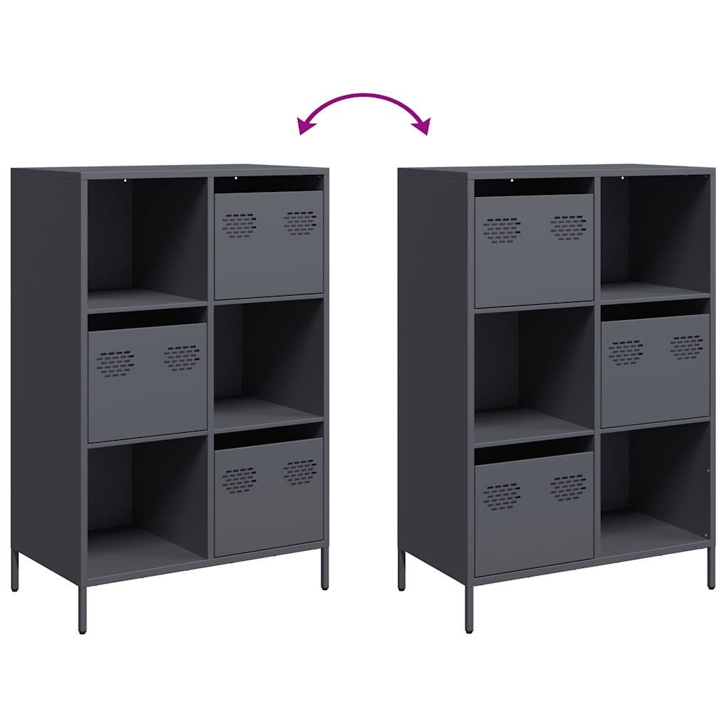 vidaXL Hoge kast 68x39x103,5 cm staal zwart