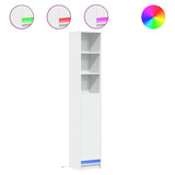 vidaXL Hoge kast met LED 69x32,5x200 cm bewerkt hout wit
