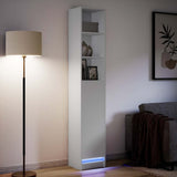 vidaXL Hoge kast met LED 69x32,5x200 cm bewerkt hout wit