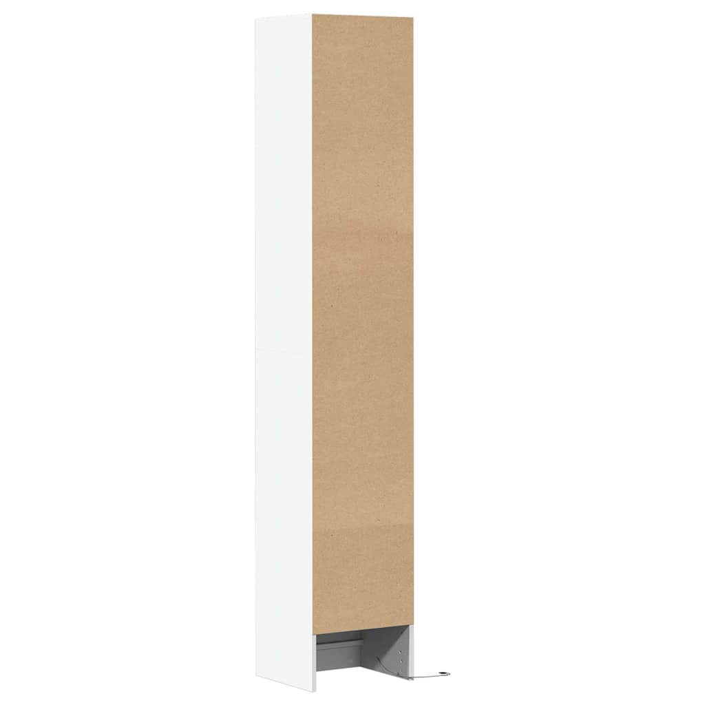 vidaXL Hoge kast met LED 69x32,5x200 cm bewerkt hout wit
